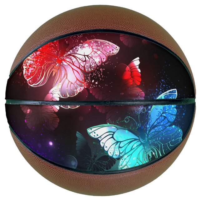 Three Glowing Butterflies on night background Basketball (Vorderseite)