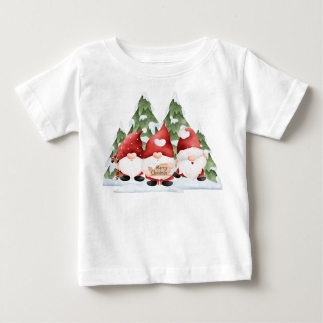Three Gnome Christmas Baby T - Shirt (Vorderseite)