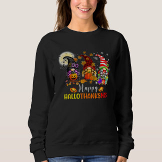 Three Gnomes Halloween Merry Christmas Happy Hallo Sweatshirt