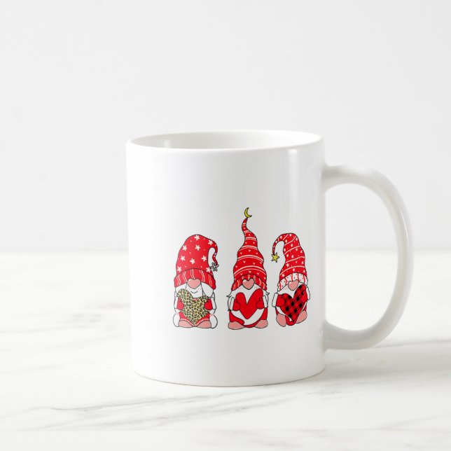 Three Gnomes Holding Heart Leopard Happy Valentine Kaffeetasse (Rechts)