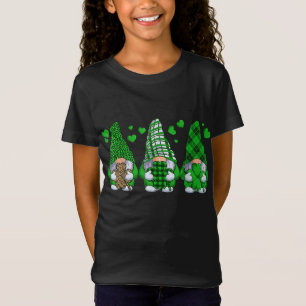 Three Gnomes Holding Kleeblatt Leopard Kariert St  T-Shirt