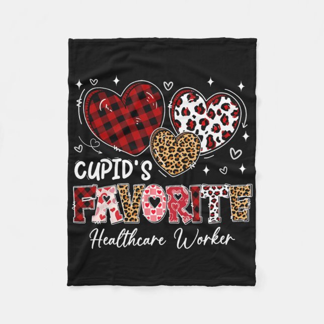 Three Hearts Cupids Lieblings-Gesundheitsarbeiter  Fleecedecke (Vorderseite)