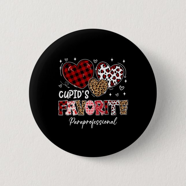 Three Hearts Cupids Lieblings-Hilfskraft Val Button (Vorderseite)