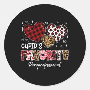 Three Hearts Cupids Lieblings-Hilfskraft Val Runder Aufkleber