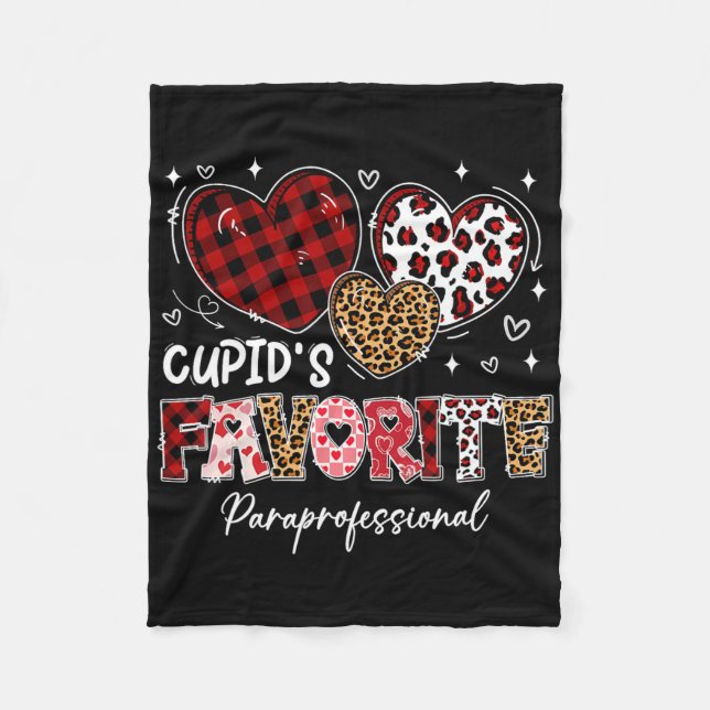 Three Hearts Cupids Lieblings-Paraprofessional Val Fleecedecke (Vorderseite)