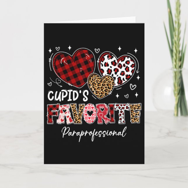 Three Hearts Cupids Lieblings-Paraprofessional Val Karte (Vorderseite)