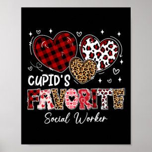 Three Hearts Cupids Lieblings-Sozialarbeiter Valen Poster