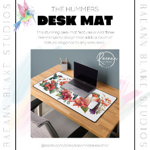 Three Hummingbird Design Desk Mat Schreibtischunterlage