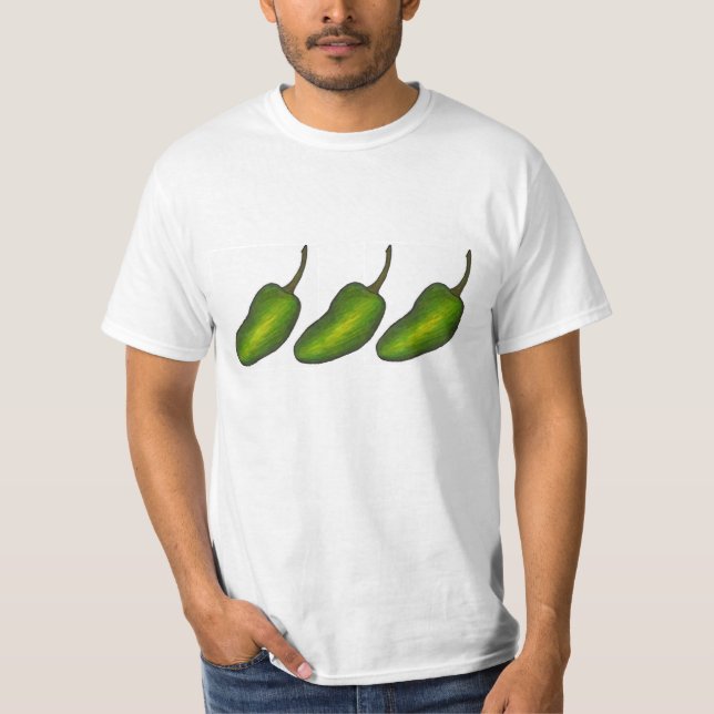 Three Jalapenos Spicy Green Jalapeño Pepper Feinsc T-Shirt (Vorderseite)