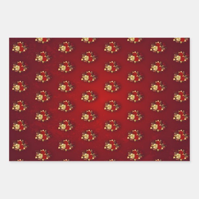 Three Jewelry Roses Geschenkpapier Set (Vorderseite)