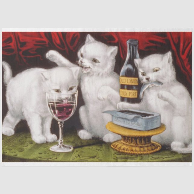 Three Jolly Kittens am Fest Seidenpapier (Vorderseite)