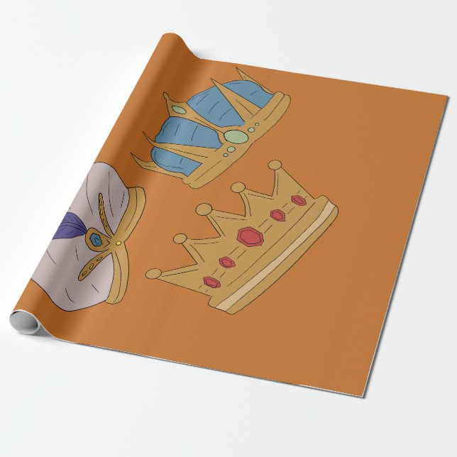 THREE KING CROWN WRAPPING PAPER  GESCHENKPAPIER (Ungerollt)
