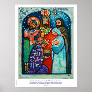 Three Kings Christmas Poster, Matthew 2:11 Vers Poster