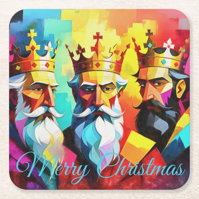 Three Kings Rechteckiger Pappuntersetzer (Vorderseite)