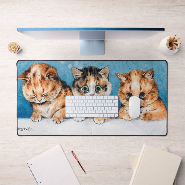 Three Kittens, Cat, Louis Wain Schreibtischunterlage (Büro 1)