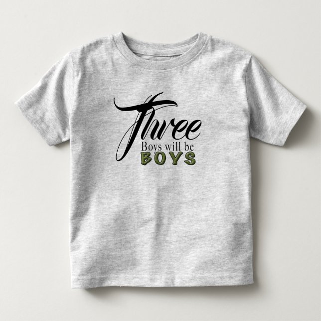 Three - Kleinkind Fine Jersey T - Shirt (Vorderseite)