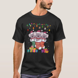 Three Koala Sock Funny Boys Girls Kids Christma T-Shirt