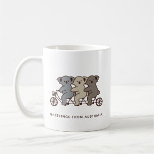 Three Koalas Riding Tandem Kaffeetasse
