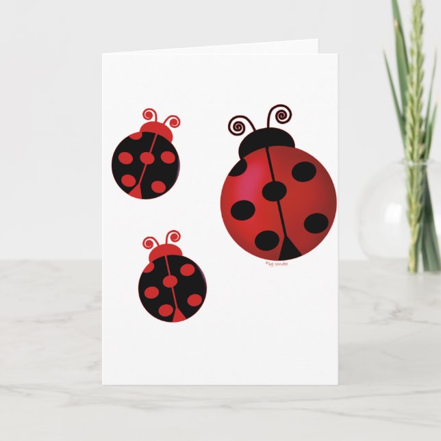 Three Ladybugs Karte (Vorderseite)