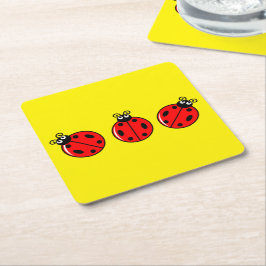 Three Liitle Ladybugs - Paper Untersetzer