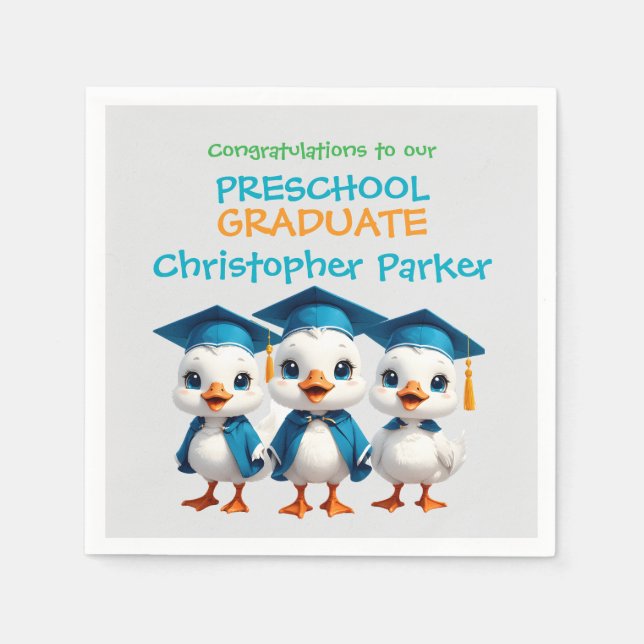 Three Little Baby Geese Graduation Party Serviette (Vorderseite)