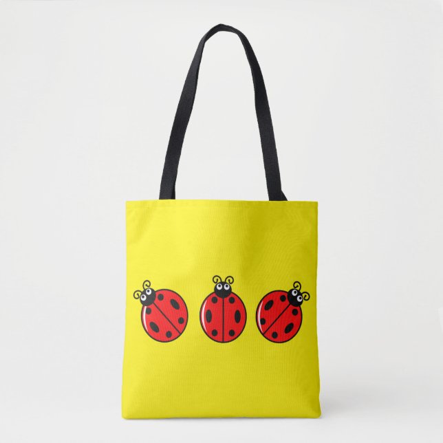 Three Little Ladybugs - All-Over-Print Tote Bag, M Tasche (Vorderseite)