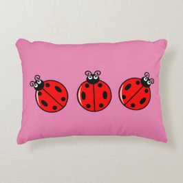 Three Little Ladybugs - Brushed Polyester Dekokissen