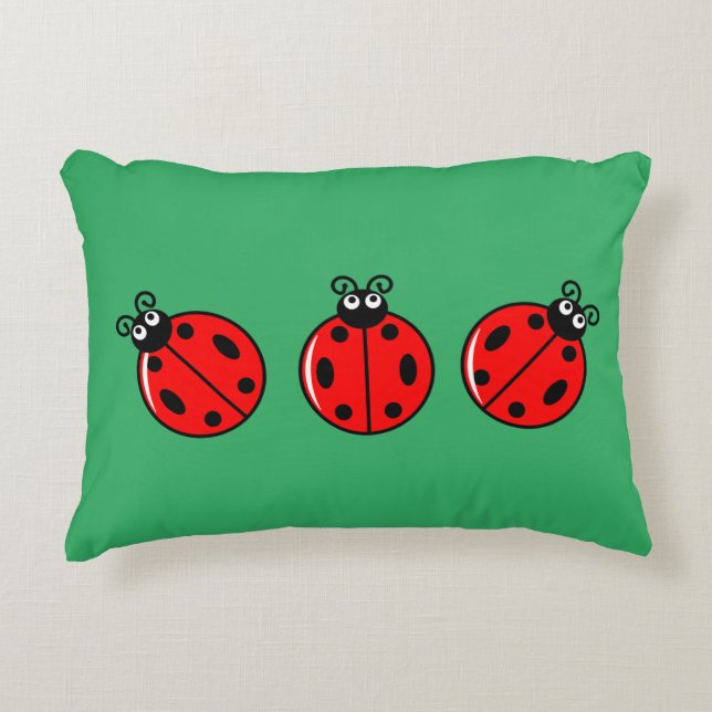 Three Little Ladybugs - Brushed Polyester Dekokissen (Vorderseite)