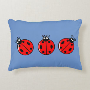 Three Little Ladybugs - Brushed Polyester Dekokissen
