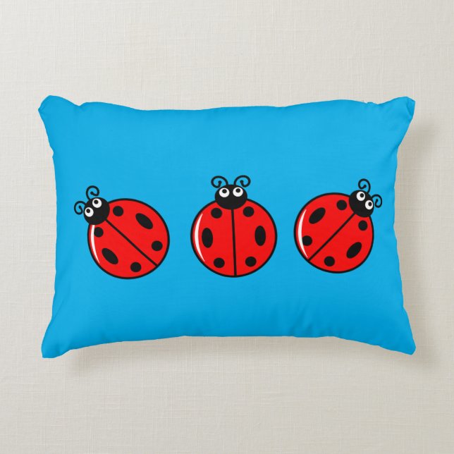 Three Little Ladybugs - Brushed Polyester Dekokissen (Vorderseite)