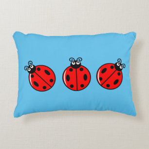 Three Little Ladybugs - Brushed Polyester Dekokissen