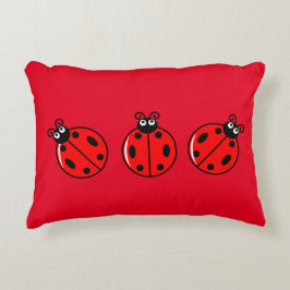 Three Little Ladybugs - Brushed Polyester Dekokissen