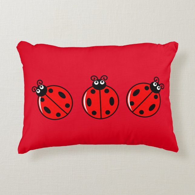 Three Little Ladybugs - Brushed Polyester Dekokissen (Vorderseite)