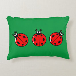 Three Little Ladybugs - Brushed Polyester Dekokissen