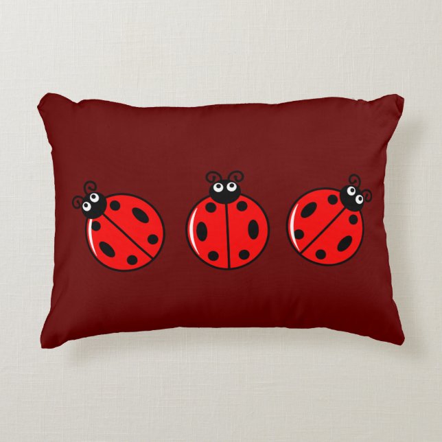 Three Little Ladybugs - Brushed Polyester Dekokissen (Vorderseite)