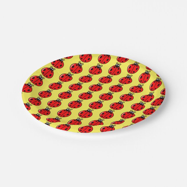 Three Little Ladybugs - Paper Plate Pappteller (Schrägansicht)
