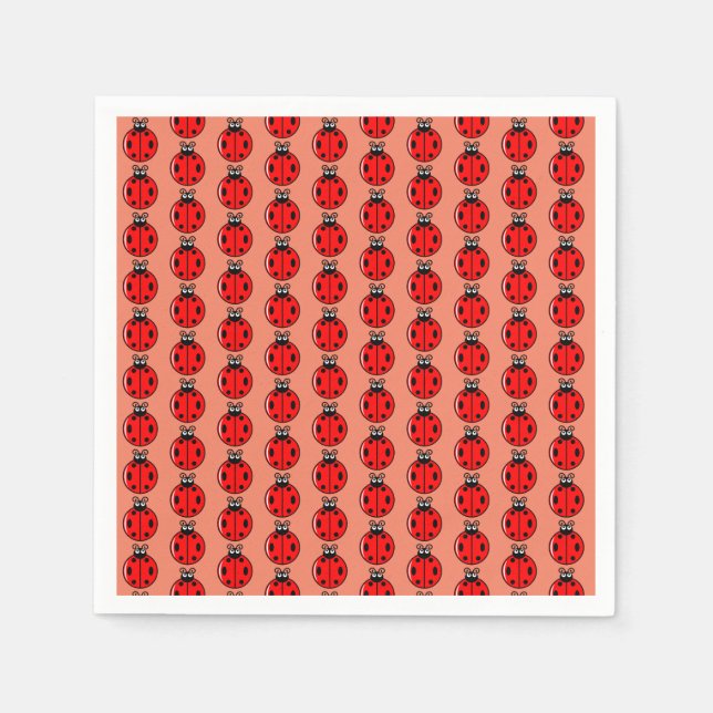 Three Little Ladybugs - Standard Cocktail Serviette (Vorderseite)