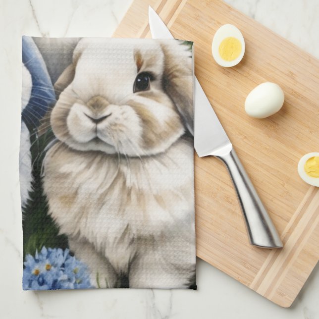 Three Little Lop Bunnies Geschirrtuch (Viertel Falte)