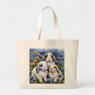Three Little Lop Bunnies Jumbo Stoffbeutel