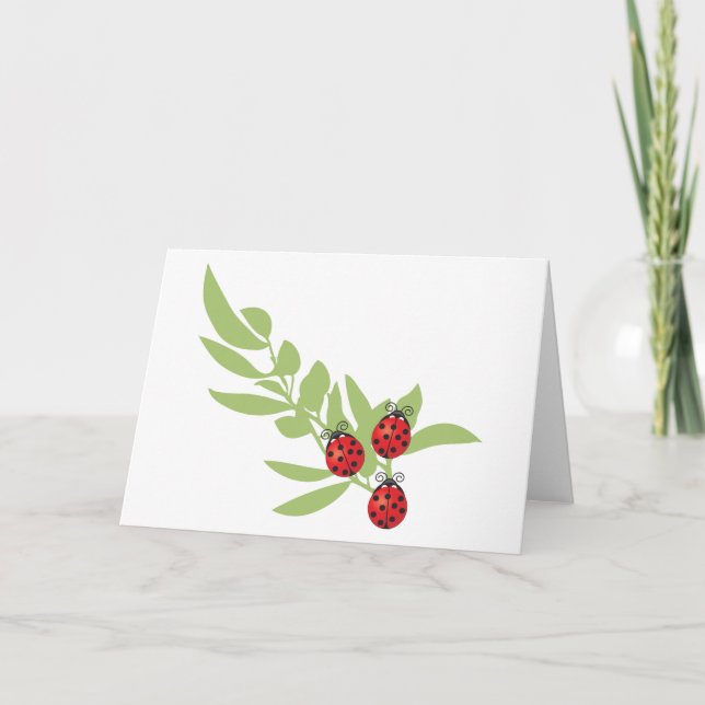Three Lucky Ladybugs Karte (Vorderseite)