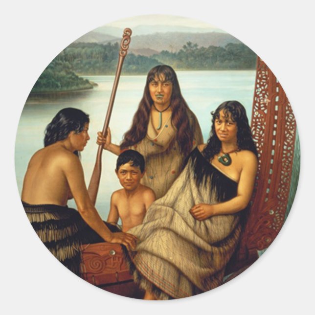 'Three Maori Girls and a Boy' - Lindauer Sticker (Vorderseite)