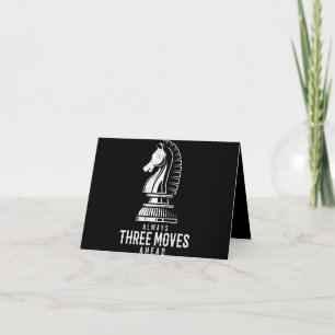 Three Moves Ahead I Chess Matt Game Chess Piece Dankeskarte