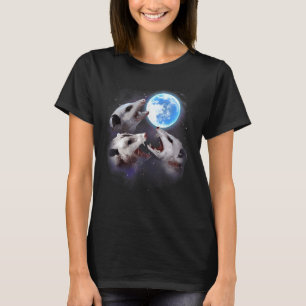 Three Opossum Moon Funny 3 Wolves Parody Lover Wel T-Shirt