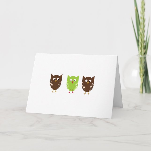 Three Owls Christmas Card Feiertagskarte (Vorderseite)