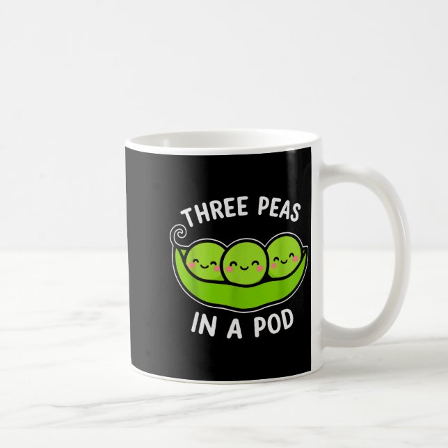 Three Peas In A D Cute Kawaii Funny  Kaffeetasse (Rechts)