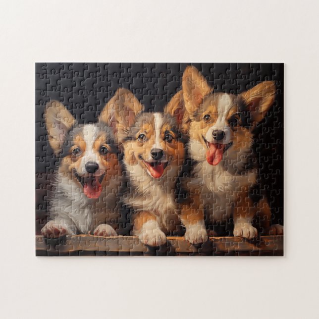 Three Pembroke Welsh Corgis (Horizontal)