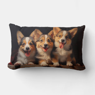 Three Pembroke Welsh Corgis Lendenkissen