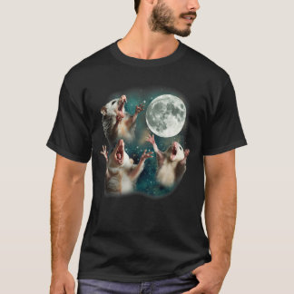 Three Possum Moon | 3 Opossum-Weiß-Meme T-Shirt