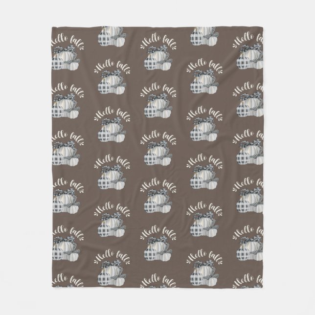 Three Pumpkin Hello Fall Fleecedecke (Vorderseite)