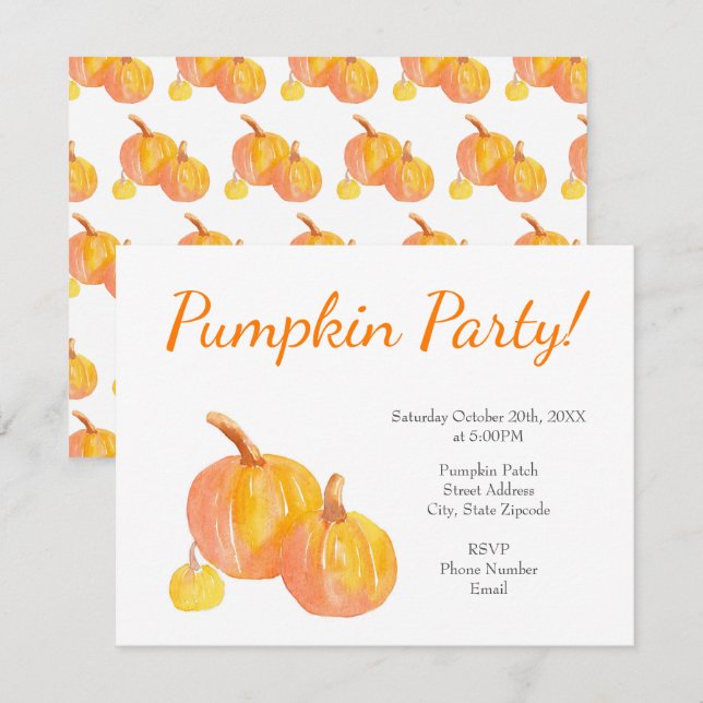 'Three Pumpkins' Einladung (Vorne/Hinten)